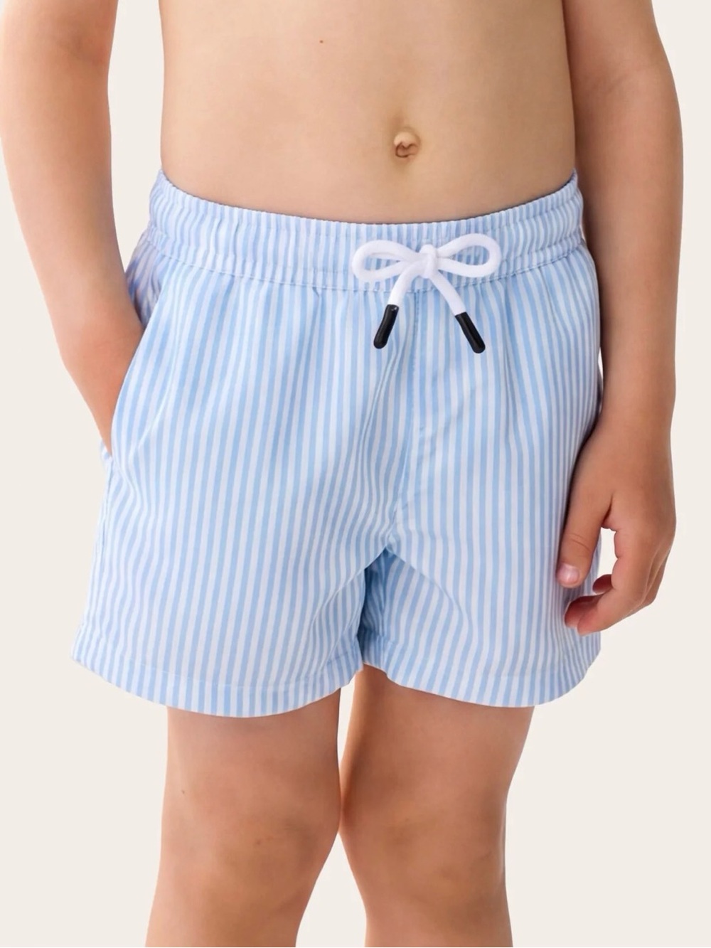 *NWOT* Maamgic / CoastSweet Kids Striped Swim Trunks / Blue & White / 8